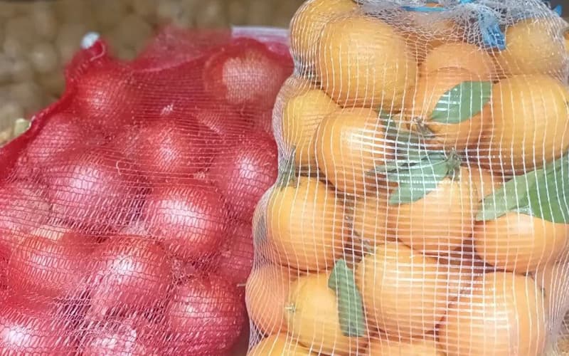 Sacas de cebollas y naranjas de mesa de AgroLeira